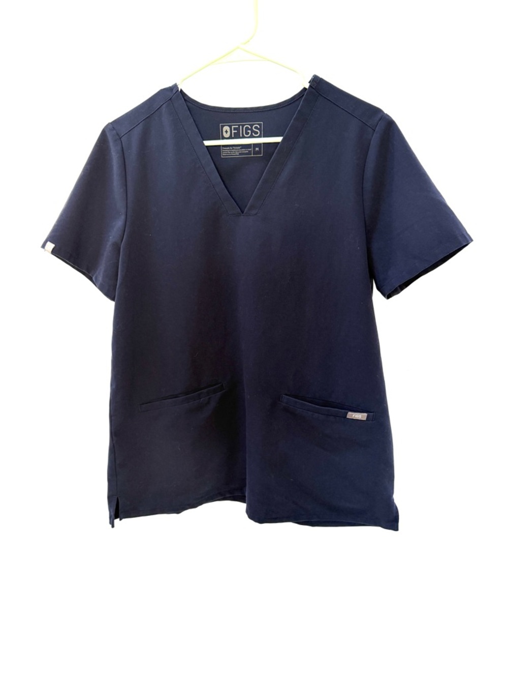 FIGS Navy V-Neck Medical Scrub Top, Women’s Size M